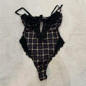 Victoria’s Secret Lace Satin Plaid Intimate Bodysuit​